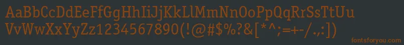 Шрифт OfficinaserifcBook – коричневые шрифты на чёрном фоне