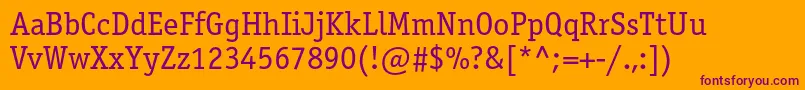 OfficinaserifcBook Font – Purple Fonts on Orange Background