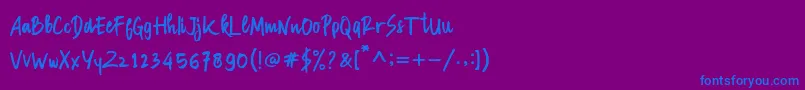 Manksa Font – Blue Fonts on Purple Background