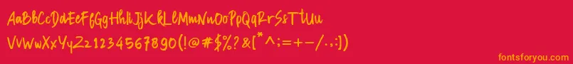Manksa Font – Orange Fonts on Red Background