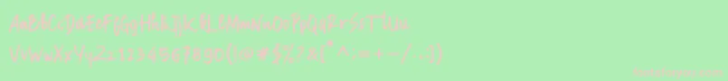 Manksa Font – Pink Fonts on Green Background