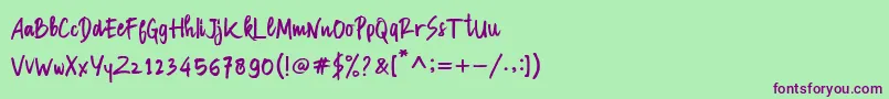 Manksa Font – Purple Fonts on Green Background