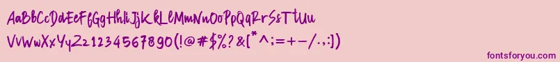 Manksa Font – Purple Fonts on Pink Background