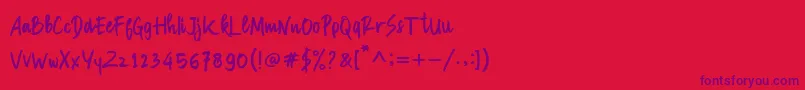 Manksa Font – Purple Fonts on Red Background