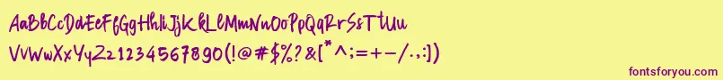 Manksa Font – Purple Fonts on Yellow Background