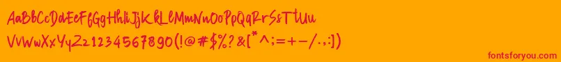 Manksa Font – Red Fonts on Orange Background