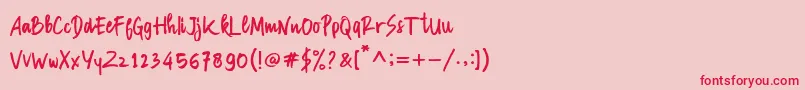 Manksa Font – Red Fonts on Pink Background