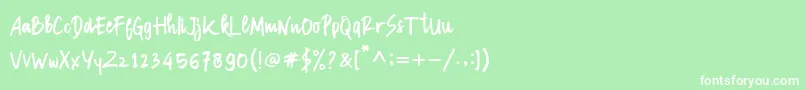 フォントManksa – 緑の背景に白い文字