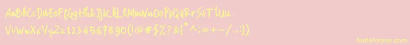 Manksa Font – Yellow Fonts on Pink Background