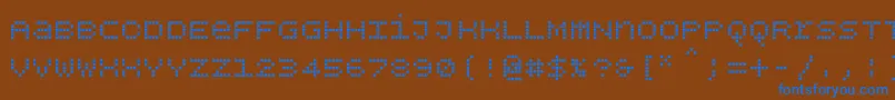 Bpdotsunicasesquare Font – Blue Fonts on Brown Background