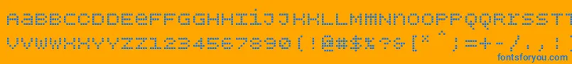 Bpdotsunicasesquare Font – Blue Fonts on Orange Background