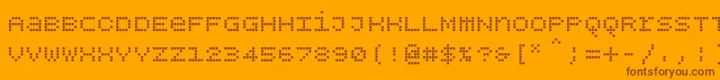 Bpdotsunicasesquare Font – Brown Fonts on Orange Background