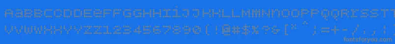 Bpdotsunicasesquare-Schriftart – Graue Schriften auf blauem Hintergrund