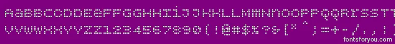 Bpdotsunicasesquare Font – Green Fonts on Purple Background