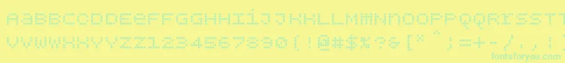 Шрифт Bpdotsunicasesquare – зелёные шрифты на жёлтом фоне