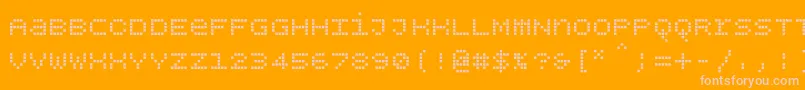 Bpdotsunicasesquare-Schriftart – Rosa Schriften auf orangefarbenem Hintergrund