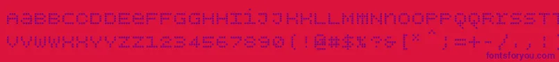 Bpdotsunicasesquare Font – Purple Fonts on Red Background
