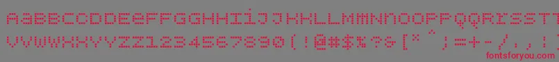 Bpdotsunicasesquare Font – Red Fonts on Gray Background