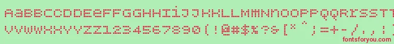 Bpdotsunicasesquare Font – Red Fonts on Green Background