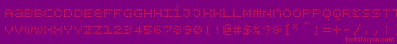 Bpdotsunicasesquare Font – Red Fonts on Purple Background