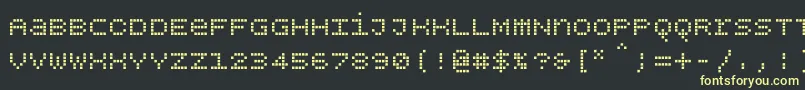 Шрифт Bpdotsunicasesquare – жёлтые шрифты на чёрном фоне
