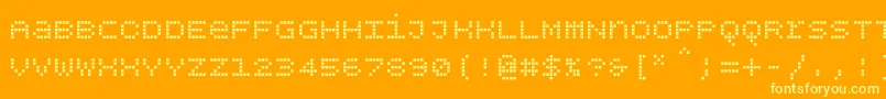 フォントBpdotsunicasesquare – オレンジの背景に黄色の文字
