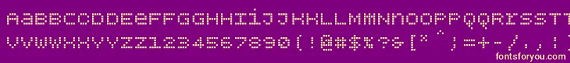 Bpdotsunicasesquare Font – Yellow Fonts on Purple Background