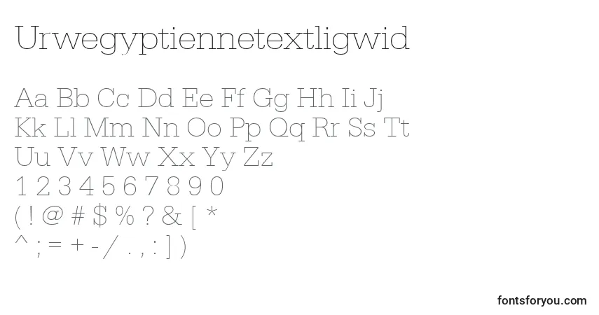 Шрифт Urwegyptiennetextligwid – алфавит, цифры, специальные символы