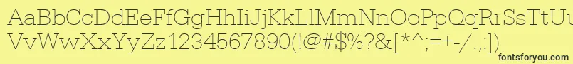 Urwegyptiennetextligwid Font – Black Fonts on Yellow Background