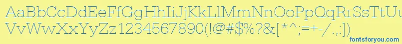 Urwegyptiennetextligwid Font – Blue Fonts on Yellow Background