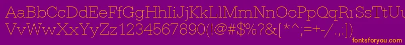 Urwegyptiennetextligwid Font – Orange Fonts on Purple Background