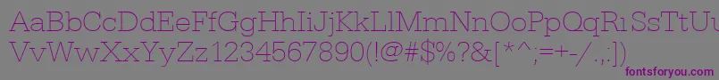 Urwegyptiennetextligwid Font – Purple Fonts on Gray Background