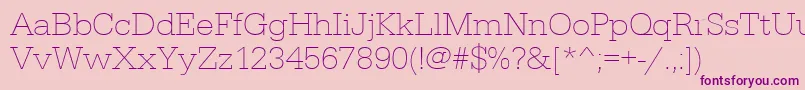 Urwegyptiennetextligwid Font – Purple Fonts on Pink Background