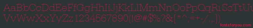 Urwegyptiennetextligwid Font – Red Fonts on Black Background