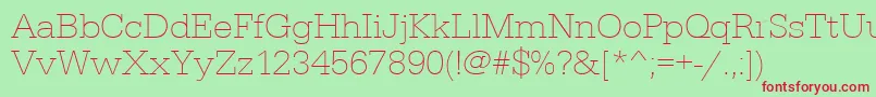 Urwegyptiennetextligwid Font – Red Fonts on Green Background