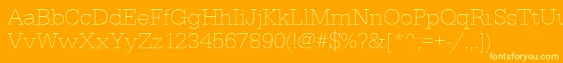 Urwegyptiennetextligwid Font – Yellow Fonts on Orange Background