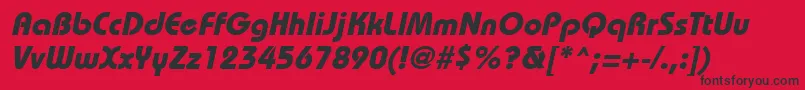 BordeauxheavyItalic Font – Black Fonts on Red Background