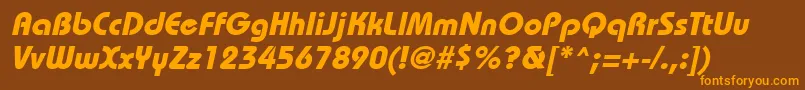 BordeauxheavyItalic Font – Orange Fonts on Brown Background