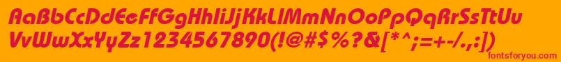BordeauxheavyItalic Font – Red Fonts on Orange Background
