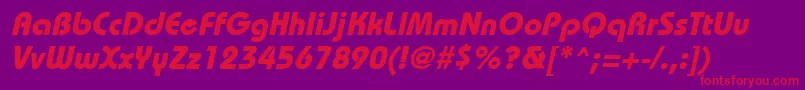 Fonte BordeauxheavyItalic – fontes vermelhas em um fundo violeta