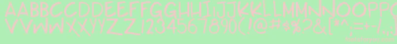 Teabeercustom Font – Pink Fonts on Green Background