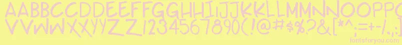 Teabeercustom Font – Pink Fonts on Yellow Background