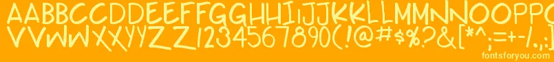 Teabeercustom Font – Yellow Fonts on Orange Background