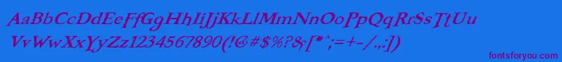 BooterFiveOne Font – Purple Fonts on Blue Background