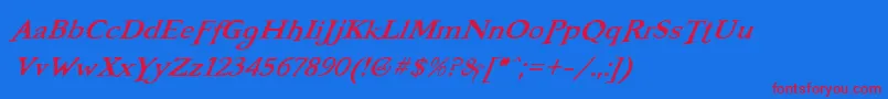 フォントBooterFiveOne – 赤い文字の青い背景