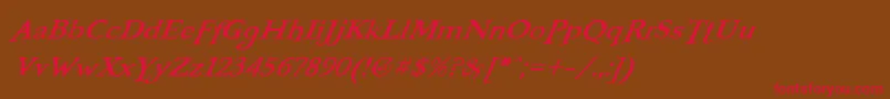 BooterFiveOne-Schriftart – Rote Schriften auf braunem Hintergrund