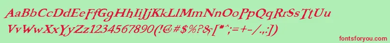 BooterFiveOne Font – Red Fonts on Green Background