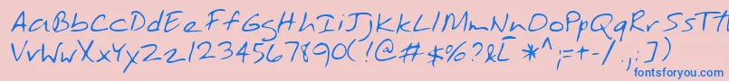 TobyshandRegular Font – Blue Fonts on Pink Background