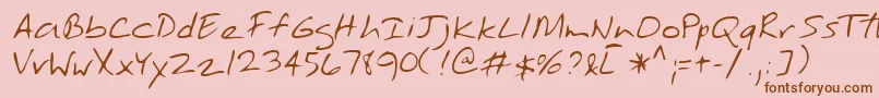 TobyshandRegular Font – Brown Fonts on Pink Background