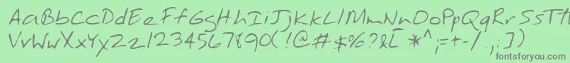 Czcionka TobyshandRegular – szare czcionki na zielonym tle